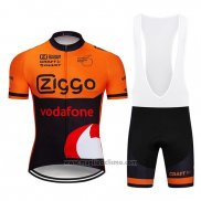 2019 Abbigliamento Ciclismo Ziggo Arancione Nero Manica Corta e Salopette