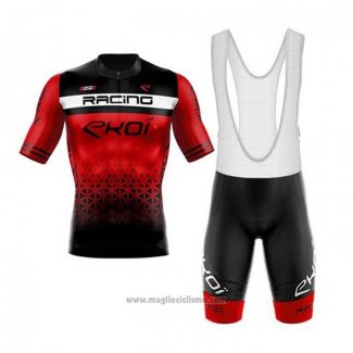 2020 Abbigliamento Ciclismo EKOI Nero Rosso Manica Corta e Salopette