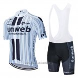 2020 Abbigliamento Ciclismo Sunweb Bianco Nero Manica Corta e Salopette