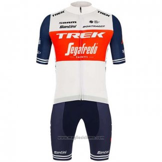 2020 Abbigliamento Ciclismo Trek Segafredo Bianco Scuro Blu Manica Corta e Salopette