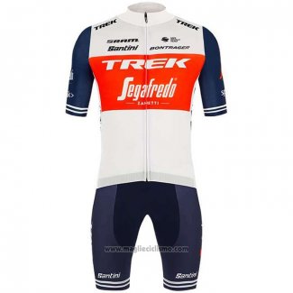 2020 Abbigliamento Ciclismo Trek Segafredo Bianco Scuro Blu Manica Corta e Salopette