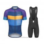 2021 Abbigliamento Ciclismo De Marchi Viola Giallo Blu Manica Corta e Salopette