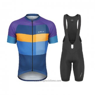 2021 Abbigliamento Ciclismo De Marchi Viola Giallo Blu Manica Corta e Salopette