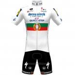 2021 Abbigliamento Ciclismo Deceuninck Quick Step Bianco Manica Corta e Salopette