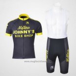 2010 Abbigliamento Ciclismo Johnnys Nero e Giallo Manica Corta e Salopette