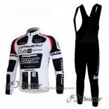 2011 Abbigliamento Ciclismo BMC Bianco e Nero Manica Lunga e Salopette