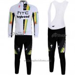 2011 Abbigliamento Ciclismo HTC Highroad Bianco Manica Lunga e Salopette
