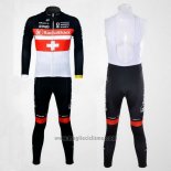 2011 Abbigliamento Ciclismo Radioshack Campione Svizzera Manica Lunga e Salopette