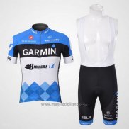 2012 Abbigliamento Ciclismo Garmin Cervelo Bianco e Celeste Manica Corta e Salopette