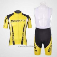 2012 Abbigliamento Ciclismo Scott Nero e Giallo Manica Corta e Salopette