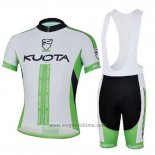 2013 Abbigliamento Ciclismo Kuota Bianco e Verde Manica Corta e Salopette