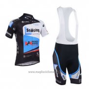 2013 Abbigliamento Ciclismo Stolting Nero e Celeste Manica Corta e Salopette