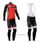 2014 Abbigliamento Ciclismo Castelli Rosso Manica Lunga e Salopette