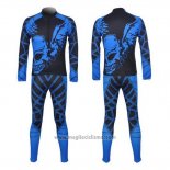 2014 Abbigliamento Ciclismo Fox Cyclingbox Nero e Blu Manica Lunga e Salopette