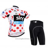 2015 Abbigliamento Ciclismo Sky Lider Bianco e Rosso Manica Corta e Salopette