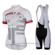 2016 Abbigliamento Ciclismo Castelli Bianco e Rosso Manica Corta e Salopette