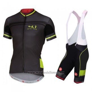 2016 Abbigliamento Ciclismo Castelli Nero e Verde Manica Corta e Salopette