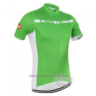 2016 Abbigliamento Ciclismo Castelli Verde e Bianco Manica Corta e Salopette