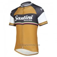 2016 Abbigliamento Ciclismo Santini Grigio e Giallo Manica Corta e Salopette