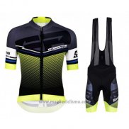 2016 Abbigliamento Ciclismo Santini Nero e Giallo Manica Corta e Salopette