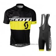 2016 Abbigliamento Ciclismo Scott Giallo Nero Manica Corta e Salopette