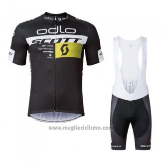 2016 Abbigliamento Ciclismo Scott Nero e Giallo Manica Corta e Salopette