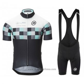 2017 Abbigliamento Ciclismo Assos Nero Manica Corta e Salopette