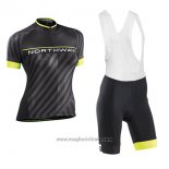 2017 Abbigliamento Ciclismo Donne Northwave Nero e Giallo Manica Corta e Salopette