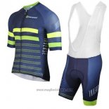 2017 Abbigliamento Ciclismo Inverse Blu Manica Corta e Salopette