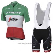 2017 Abbigliamento Ciclismo Trek Segafredo Campione Italia Manica Corta e Salopette