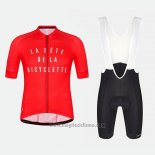 2018 Abbigliamento Ciclismo La Fete De La Bicyclette Rosso Manica Corta e Salopette