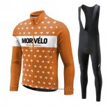 2018 Abbigliamento Ciclismo Morvelo Arancione Manica Corta e Salopette