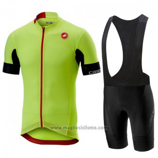 2019 Abbigliamento Ciclismo Castelli Aero Race Verde Manica Corta e Salopette