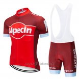 2019 Abbigliamento Ciclismo Katusha Alpecin Rosso Bianco Manica Corta e Salopette