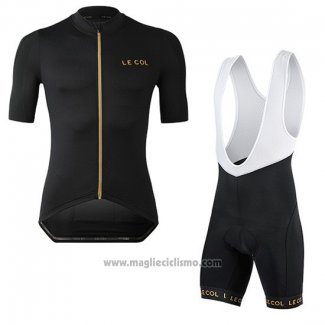 2019 Abbigliamento Ciclismo Lecol Nero Manica Corta e Salopette