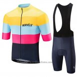 2019 Abbigliamento Ciclismo Morvelo Giallo Rosa Nero Manica Corta e Salopette