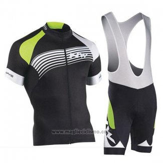 2019 Abbigliamento Ciclismo Northwave Nero Verde Argentato Manica Corta e Salopette