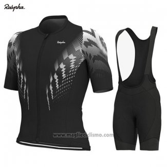 2019 Abbigliamento Ciclismo Rapha Nero Bianco Manica Corta e Salopette