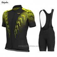 2019 Abbigliamento Ciclismo Rapha Nero Giallo Manica Corta e Salopette