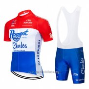 2019 Abbigliamento Ciclismo Roompot Charles Rosso Bianco BluManica Corta e Salopette