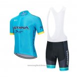 2020 Abbigliamento Ciclismo Astana Blu Giallo Manica Corta e Salopette