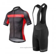 2020 Abbigliamento Ciclismo Merida Rosso Nero Manica Corta e Salopette