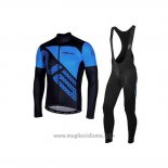 2020 Abbigliamento Ciclismo Nalini Nero Blu Manica Lunga e Salopette