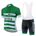 2020 Abbigliamento Ciclismo Tavira Bianco Verde Manica Corta e Salopette