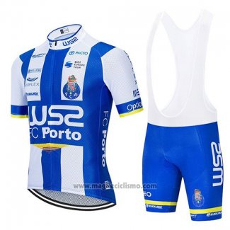 2020 Abbigliamento Ciclismo W52 FC Porto Bianco Blu Manica Corta e Salopette