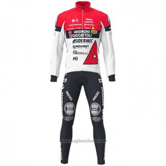 2021 Abbigliamento Ciclismo Androni Giocattoli Bianco Rosso Manica Lunga e Salopette