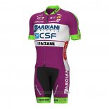 2022 Abbigliamento Ciclismo Bardiani Csf Faizane Verde Viola Manica Corta e Salopette