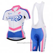 Abbigliamento Ciclismo Donne To The Fore Bianco e Fuxia Manica Corta e Salopette