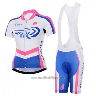 Abbigliamento Ciclismo Donne To The Fore Bianco e Fuxia Manica Corta e Salopette