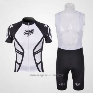 2011 Abbigliamento Ciclismo Fox Bianco e Nero Manica Corta e Salopette